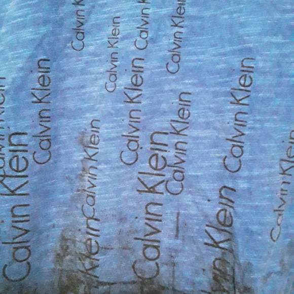 Calvin Klein Mens Medium Blue and Black V-Neck T-Shirt - Picture 5 of 13